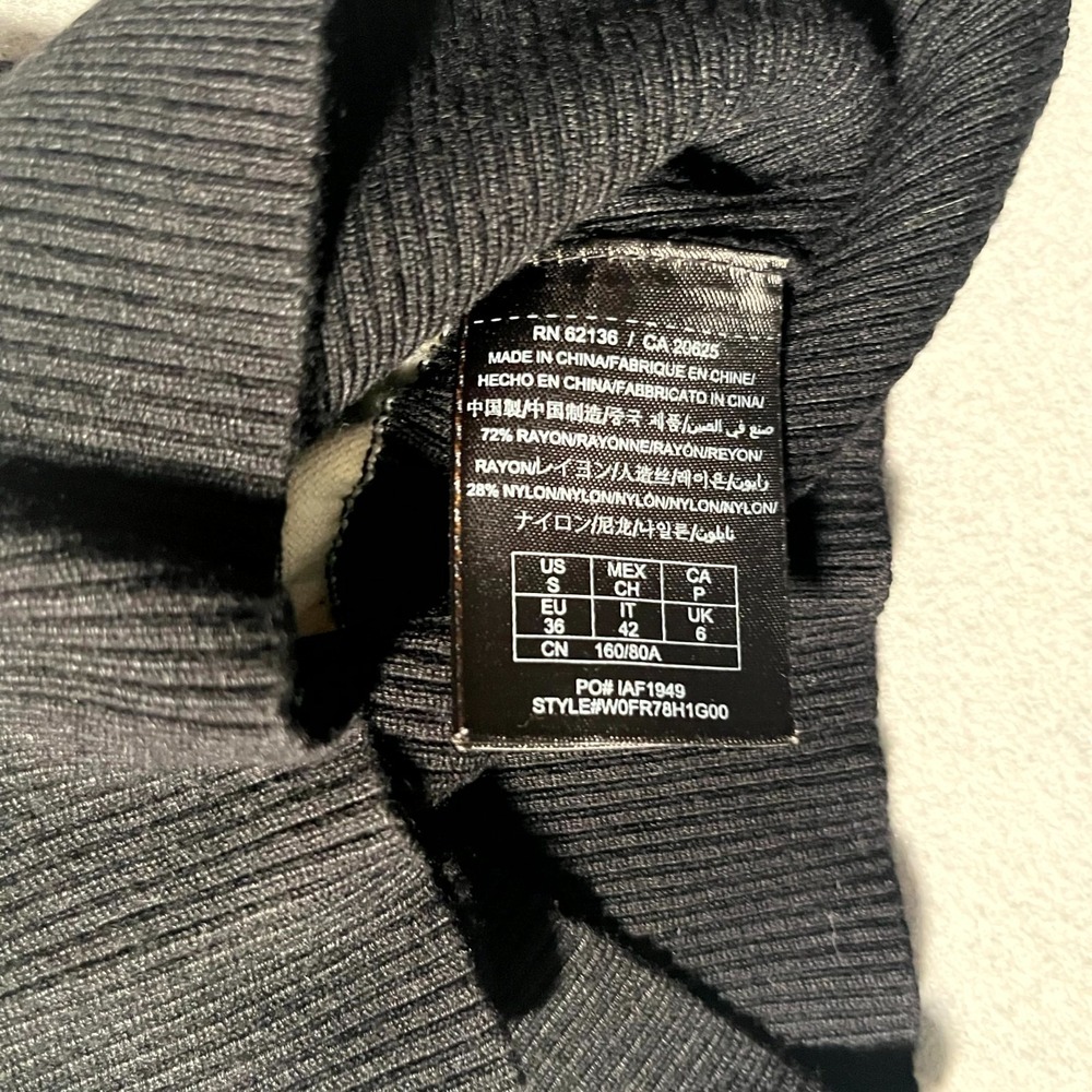 Guess Los Angeles Sweater Dress Womens Small Black White Fold Over Off Shoulder - Picture 7 of 8